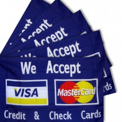 We Accept Visa & Mastercard 3' x 5' Polyester Flag - 5 Pack